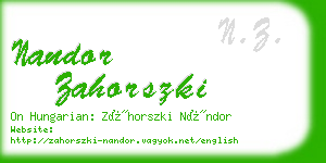 nandor zahorszki business card